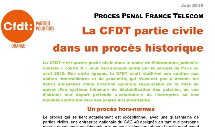 La CFDT partie civile dans un procès historique