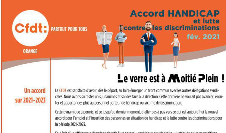 Accord Handicap et lutte contre les discriminations - Fév. 2021