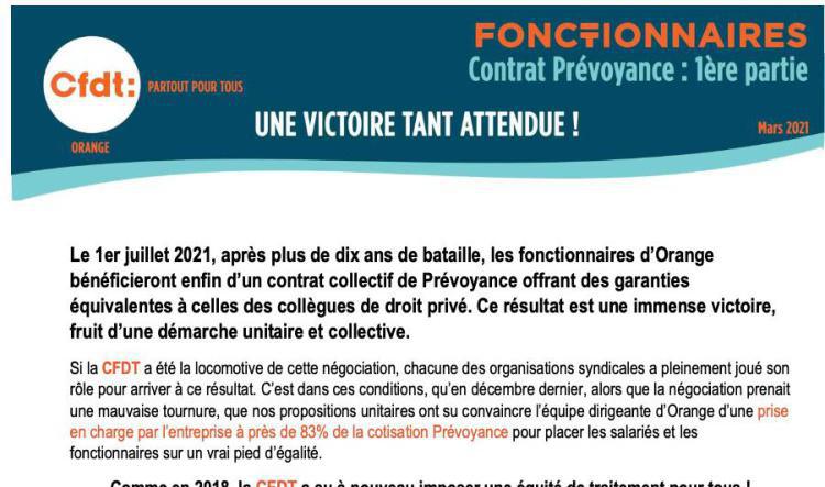 Fonctionnaires - contrat prévoyance : 1ère partie -Mars 2021