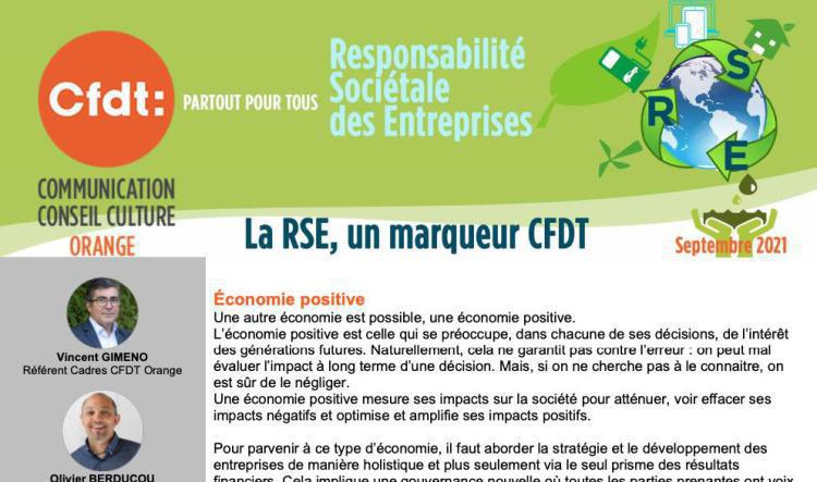 #RSE N°1 : la RSE, un marqueur CFDT