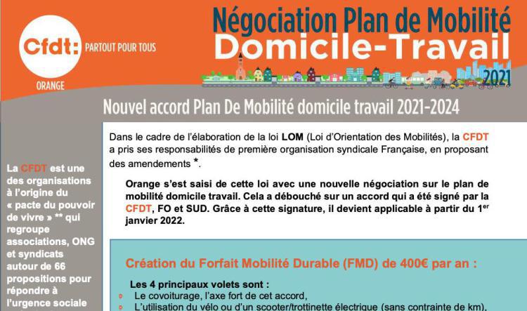 Négociation Plan de Mobilité Domicile-Travail 2021-2024