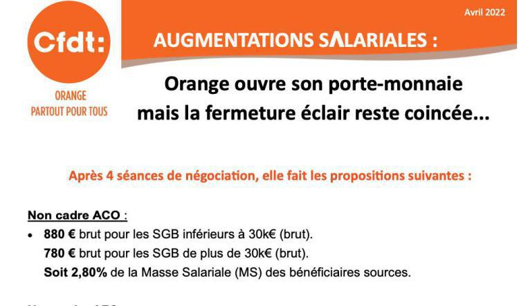 Augmentations salariales : orange ouvre son porte-monnaie mais la fermeture reste coincée...