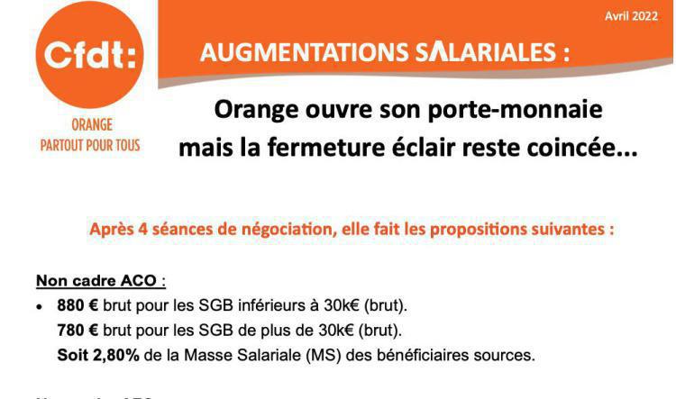 Augmentations salariales : orange ouvre son porte-monnaie mais la fermeture reste coincée...