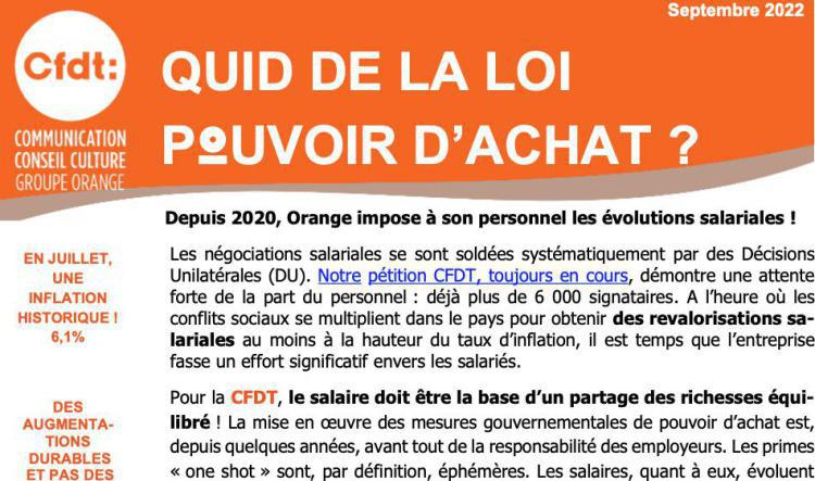 Quid de la loi pouvoir d'achat ? - Sept. 2022