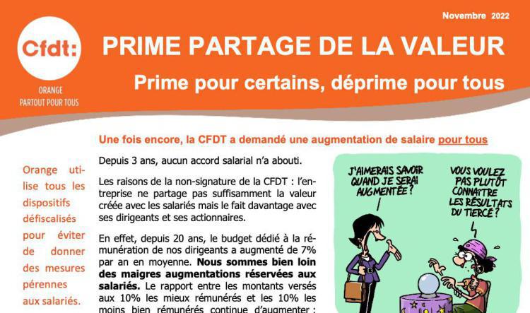 Prime Partage de la Valeur - Novembre 2022