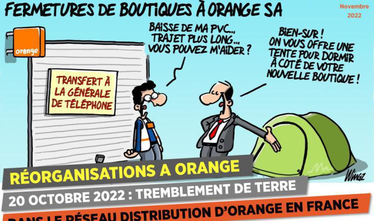 Fermetures de boutiques à Orange SA - Novembre 2022