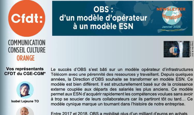 OBS : d'un modèle d'opérateur à un modèle ESN - Janvier 2023