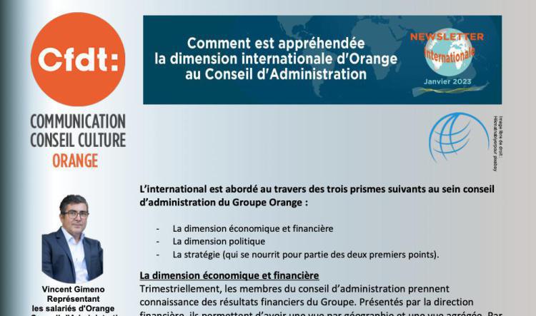 Comment est appréhendée la dimension internationale d'Orange au Conseil d'Administration - Janvier 2023