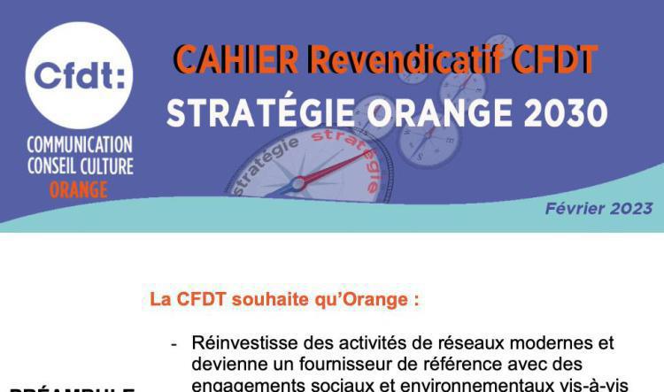 Cahier Revendicatif CFDT - Stratégie Orange 2030