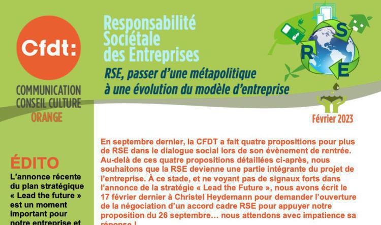 Newsletter RSE - Février 2023