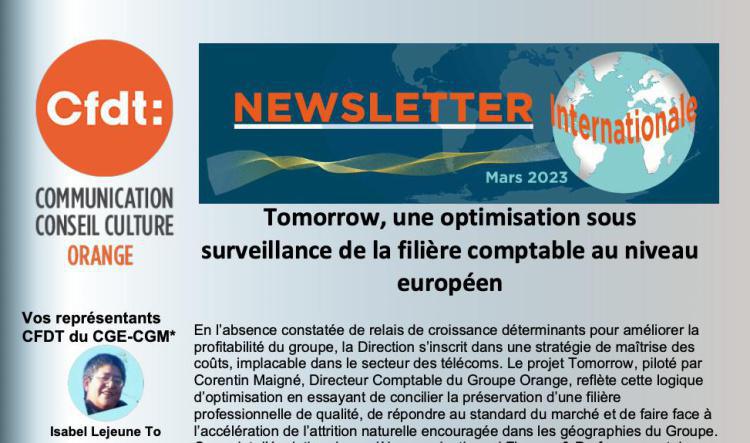 Newsletter Internationale - Mars 2023