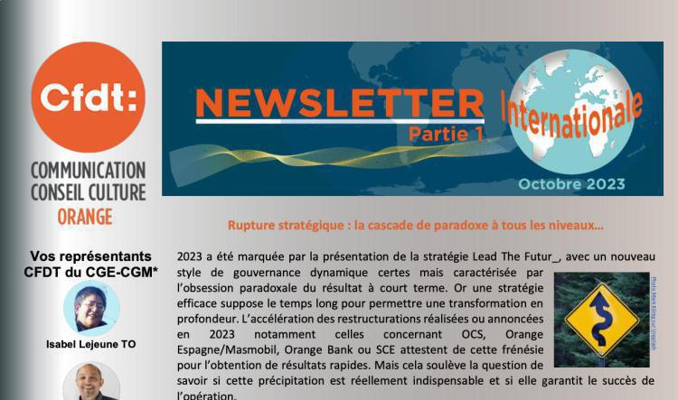 Newsletter Internationale - Partie 1 -