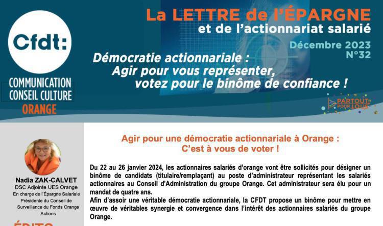 La lettre de l'épargne et de l'actionnariat salarié N°32