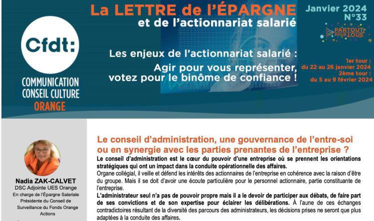 La lettre de l'épargne et de l'actionnariat salarié N°33