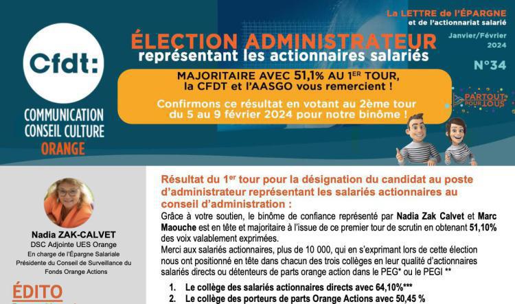 Élection administrateur représentant les actionnaires salariés