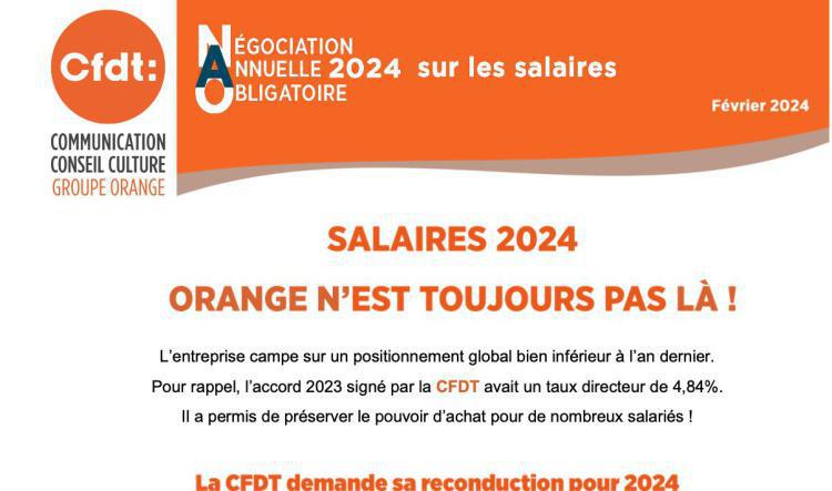 NAO : salaires 2024, Orange n'est toujours pas là !