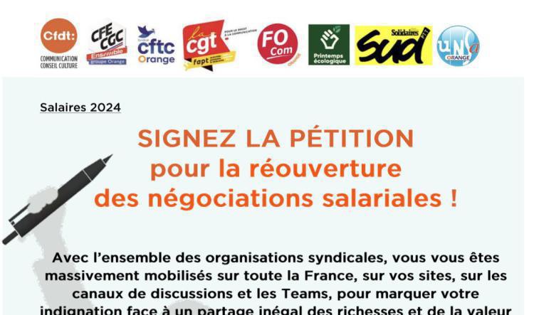 SIGNEZ LA PÉTITION pour la réouverture des négociations salariales !