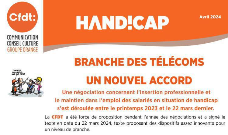 đ€ Handicap, branche des tĂ©lĂ©coms : un nouvel accord