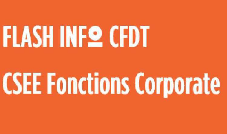  FLASH INFO CFDT CSEE Fonctions Corporate du 28 et 29 juillet  2024