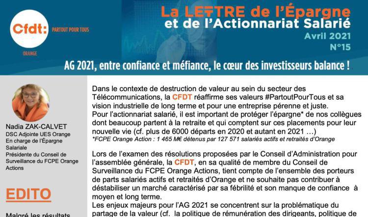 La lettre de l'épargne et de l'actionnariat salarié - N°15