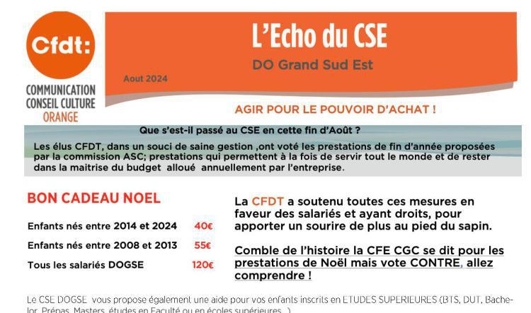 L'Echo du CSE - Août 2024