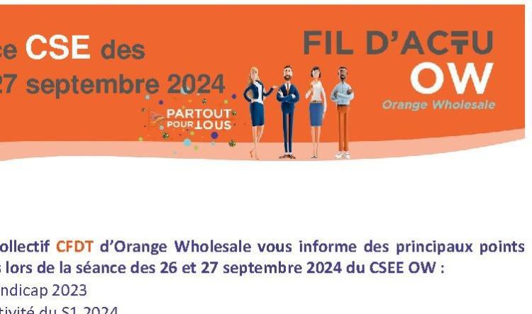 Fil d'actu du CSEE OW - Septembre 2024