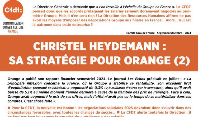 Christel Heydemann : sa stratégie pour Orange (2) - Octobre 2024