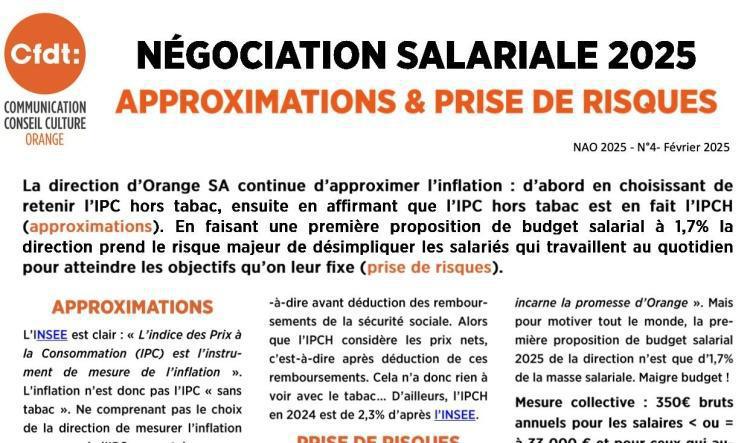 NÉGOCIATION SALARIALE 2025 – APPROXIMATIONS ET PRISE DE RISQUES - N°4