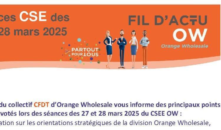 Fil d'actu du CSEE OW - Mars 2025