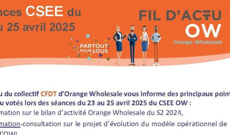 Fil d'actu du CSEE OW - Avril 2025