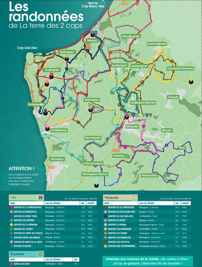 Randonnées de la Terre des 2 Caps: infos, carte, recommandations et balisage