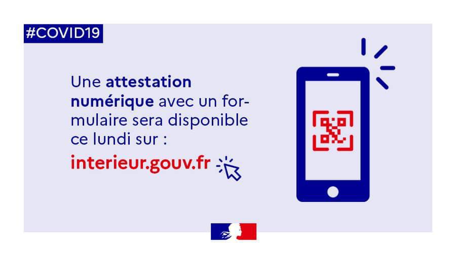 Mise à disposition d'un dispositif numérique d'attestation de déplacement Mise à disposition d'un dispositif numérique d'attestation de déplacement