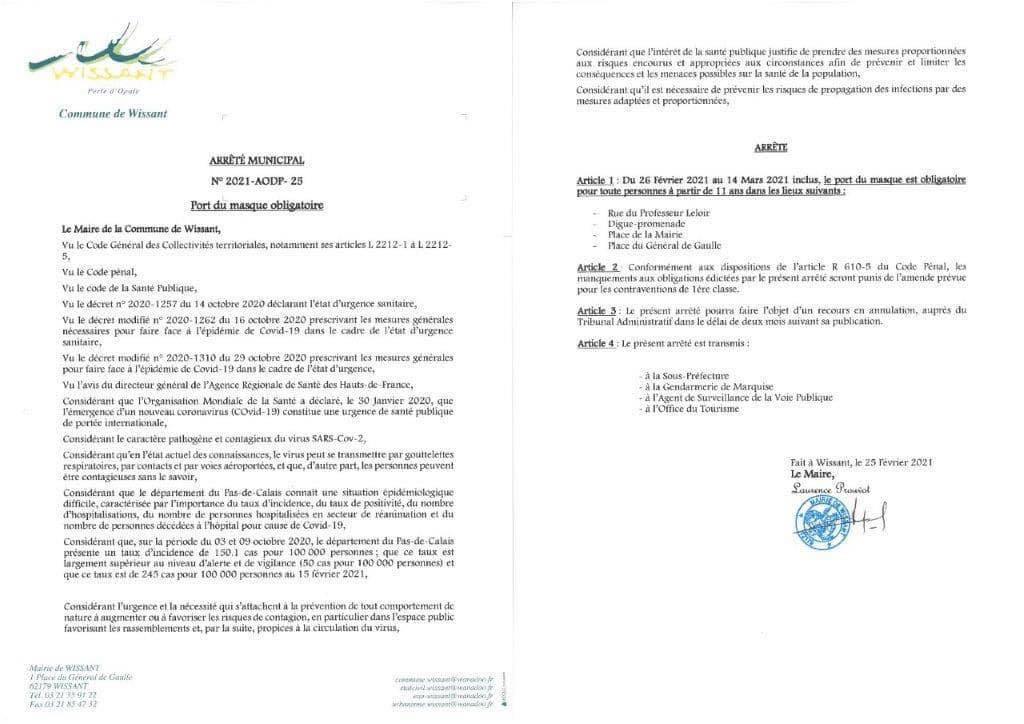 Port du masque obligatoire à partir d'aujourd'hui Port du masque obligatoire à partir d'aujourd'hui