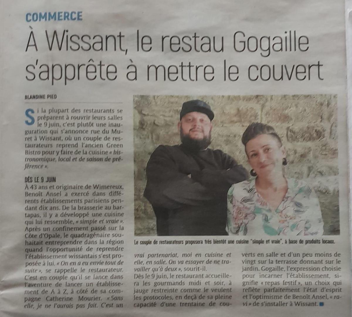A Wissant, le restau Gogaille s'apprête à mettre le couvert A Wissant, le restau Gogaille s'apprête à mettre le couvert