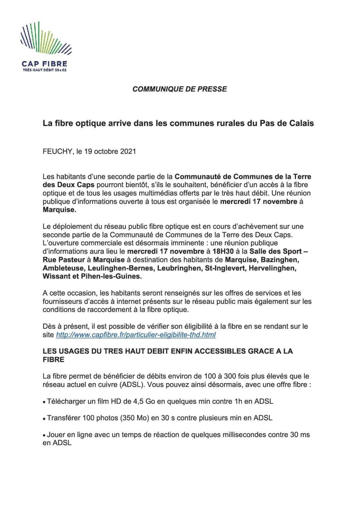 La fibre arrive prochainement sur la Terre des 2 Caps La fibre arrive prochainement sur la Terre des 2 Caps