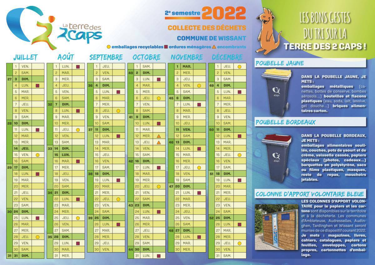 Collecte des poubelles à couvercle Jaune en Février & Mars 2022