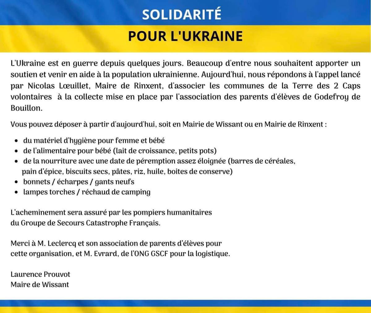 Solidarité pour l'Ukraine Solidarité pour l'Ukraine