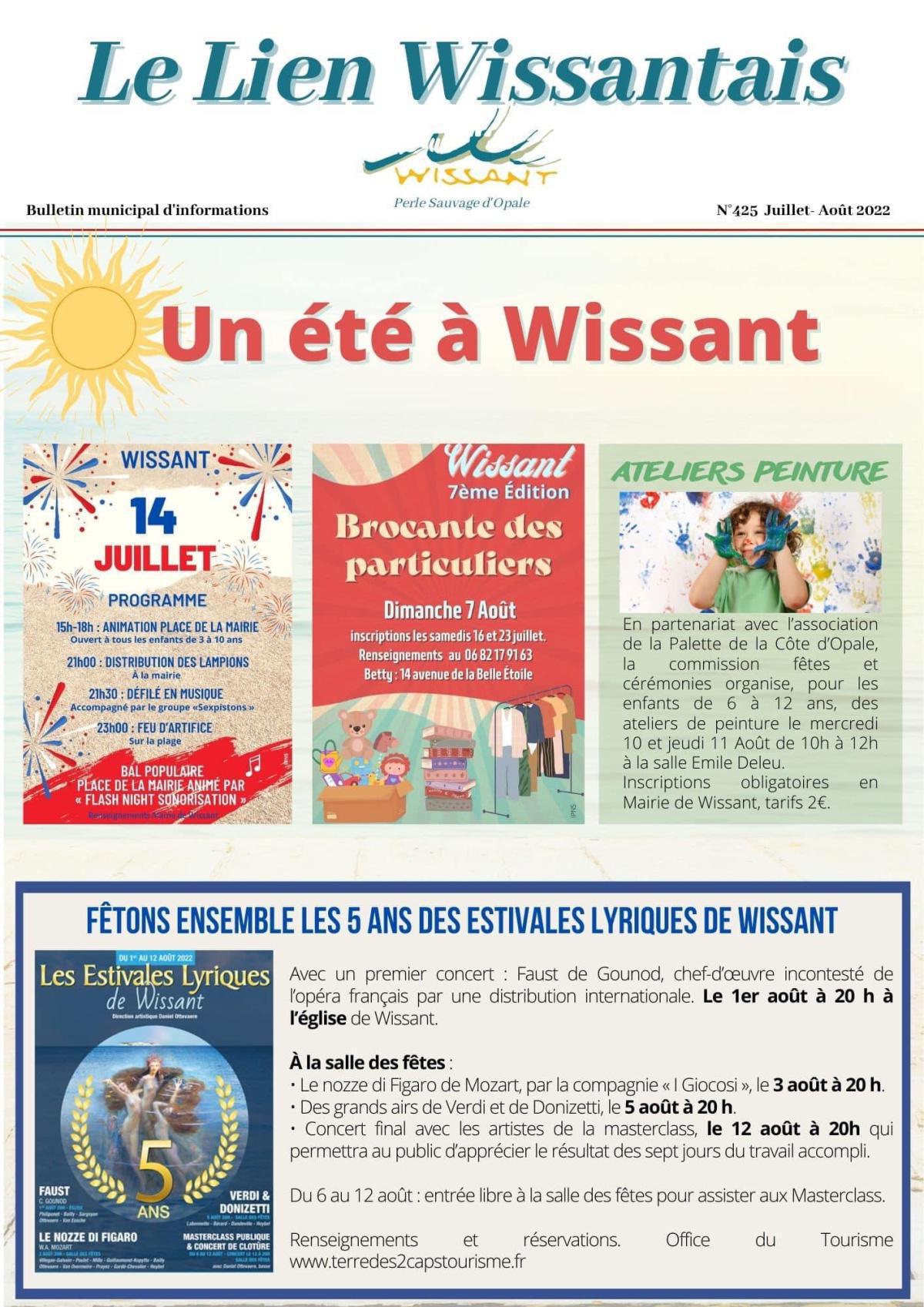 Le Lien Wissantais de Juillet - Août 2022 est en ligne Le Lien Wissantais de Juillet - Août 2022 est en ligne