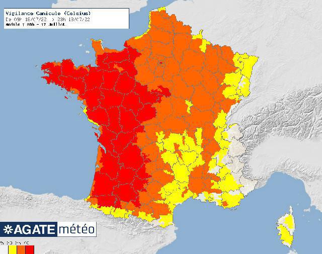 Chaleurs exceptionnelles lundi et mardi: plus de 40°C sous abri Chaleurs exceptionnelles lundi et mardi: plus de 40°C sous abri