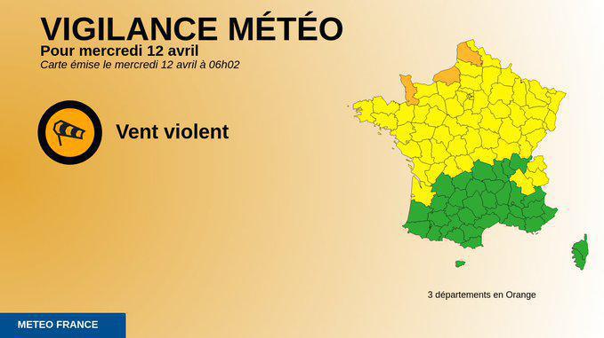 La Seine-Maritime, la Manche et le Pas-de-Calais placés en vigilance orange pour vents violents La Seine-Maritime, la Manche et le Pas-de-Calais placés en vigilance orange pour vents violents