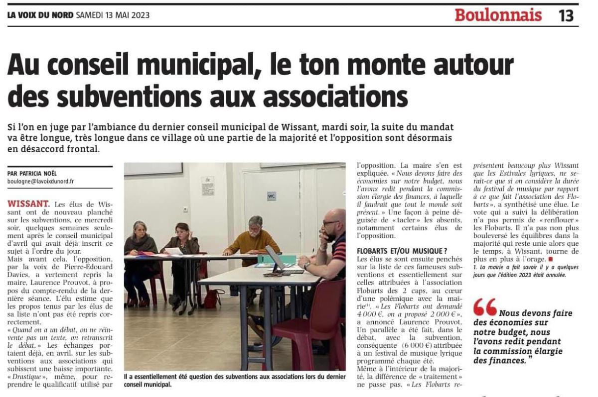 Wissant: au conseil municipal, le ton monte autour des subventions aux associations Wissant: au conseil municipal, le ton monte autour des subventions aux associations
