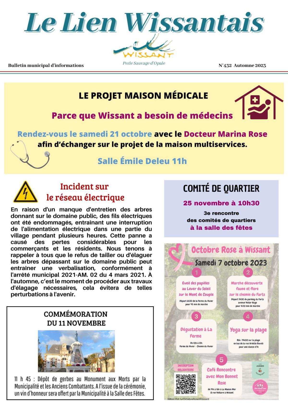 Le Lien Wissantais de Septembre Octobre Novembre 2023 est en ligne Le Lien Wissantais de Septembre Octobre Novembre 2023 est en ligne