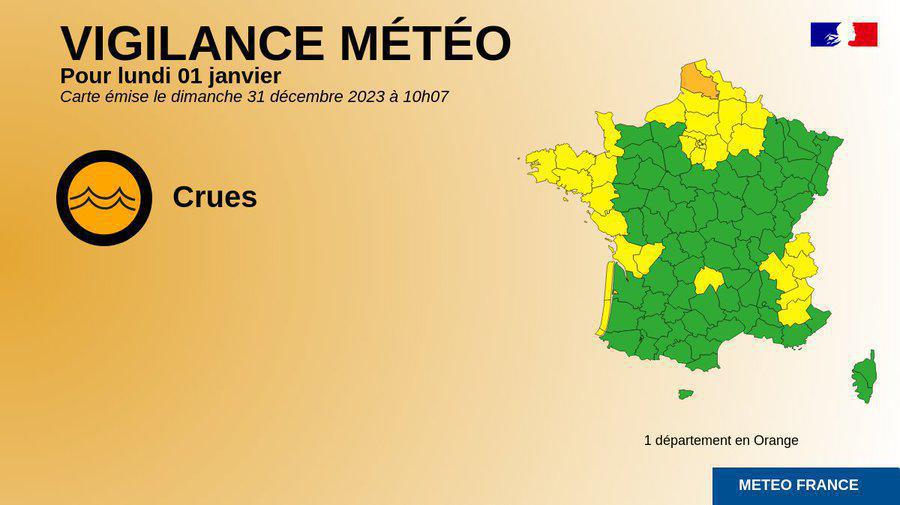 Le Pas-de-Calais placé en vigilance orange pluie-inondation et crues Le Pas-de-Calais placé en vigilance orange pluie-inondation et crues