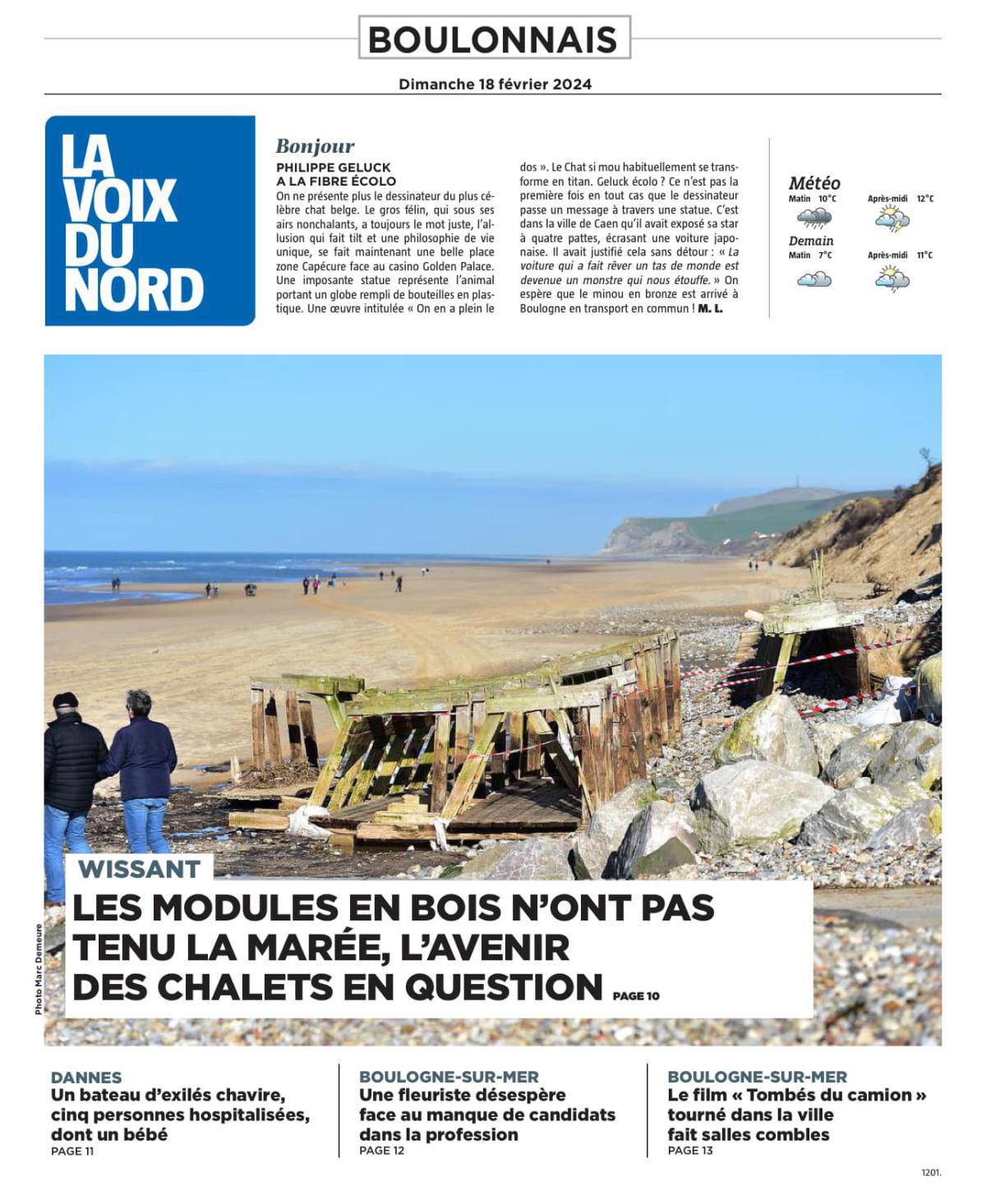 Chalets en danger à Wissant, la maire alerte : « Il faut 80 mètres d’enrochements » Chalets en danger à Wissant, la maire alerte : « Il faut 80 mètres d’enrochements »