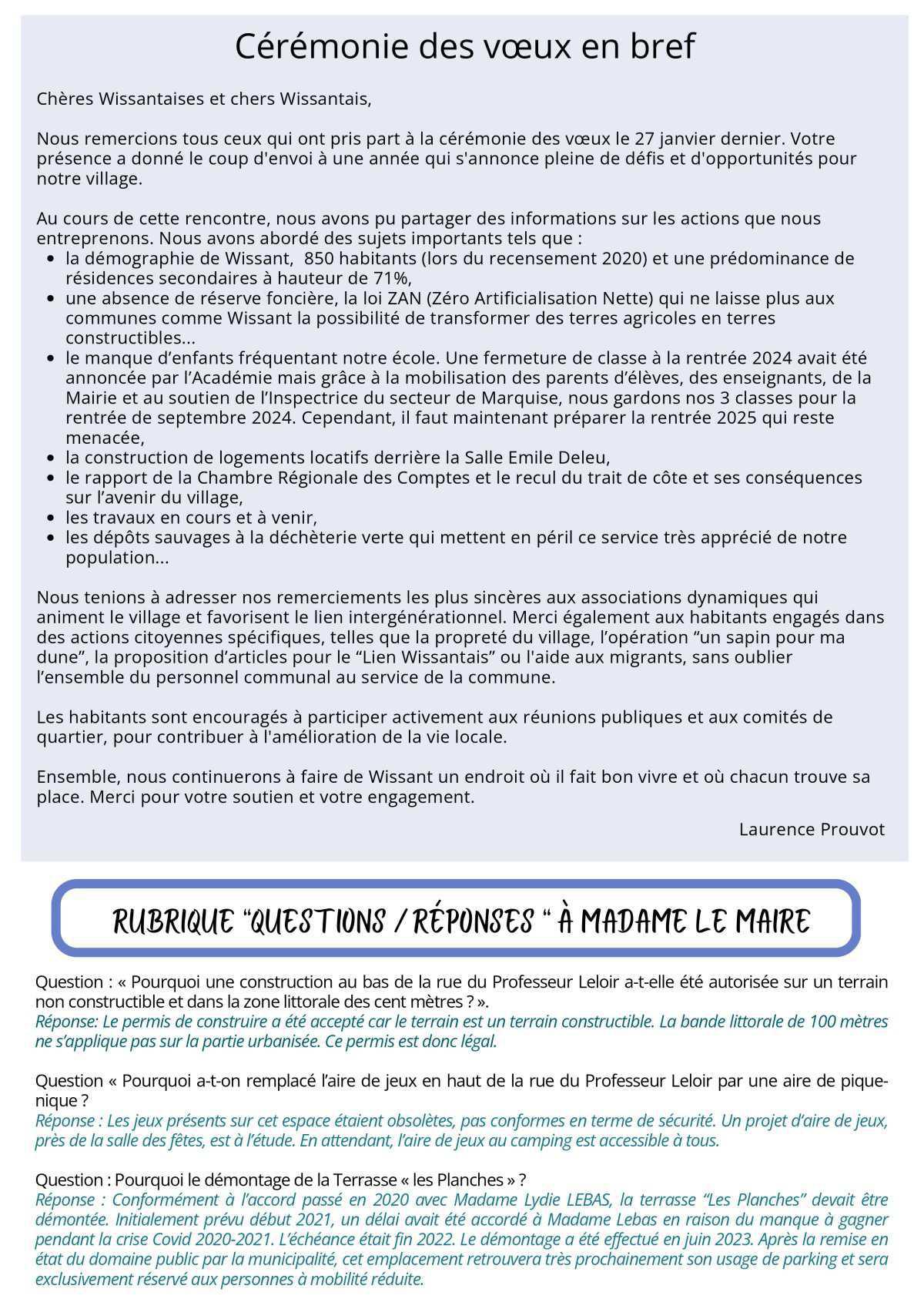 Le Lien Wissantais de Janvier - Février - Mars 2024 est en ligne Le Lien Wissantais de Janvier - Février - Mars 2024 est en ligne
