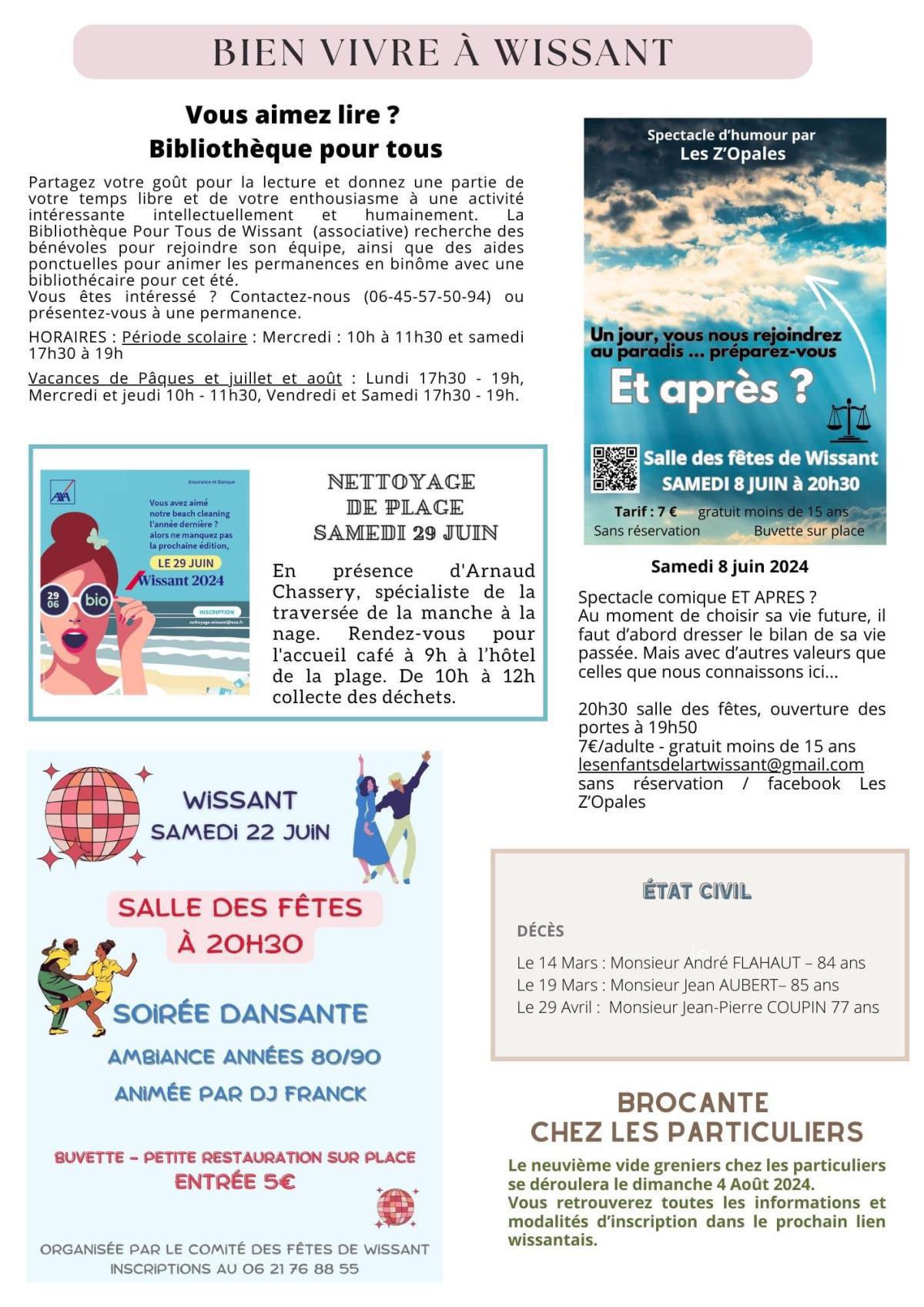 Le Lien Wissantais de Avril-Mai-Juin 2024 est en ligne Le Lien Wissantais de Avril-Mai-Juin 2024 est en ligne