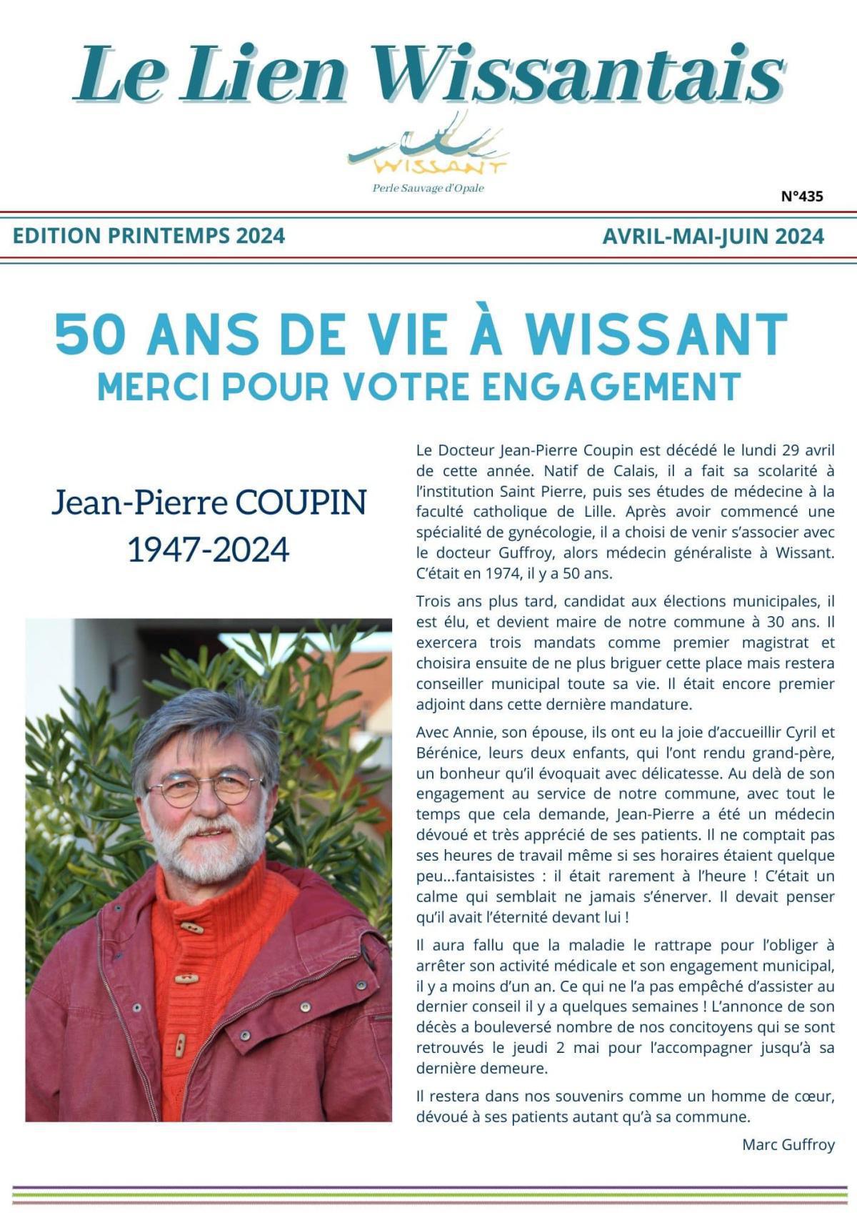 Le Lien Wissantais de Avril-Mai-Juin 2024 est en ligne Le Lien Wissantais de Avril-Mai-Juin 2024 est en ligne