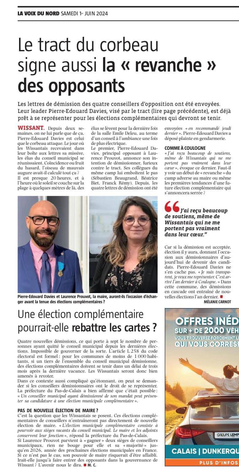 L’ombre d’un corbeau plane sur Wissant et replonge le village dans les tensions L’ombre d’un corbeau plane sur Wissant et replonge le village dans les tensions