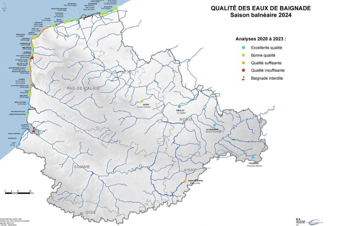 Qualité des eaux de baignade : le classement officiel des plages dans les Hauts-de-France Qualité des eaux de baignade : le classement officiel des plages dans les Hauts-de-France