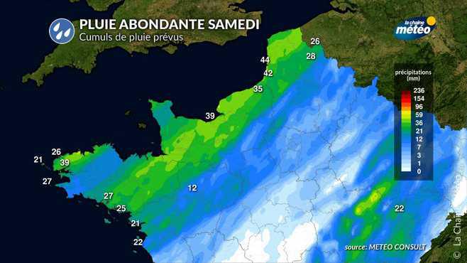 Temps agité en Manche vendredi et samedi : jusqu'à 90 km/h de vent et 40 mm de pluie